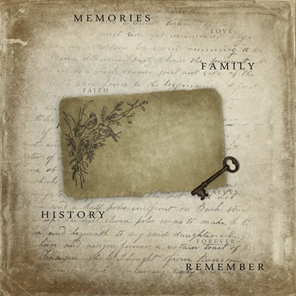 Framed Memories With Tag Key Print