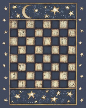 Framed Star Checkerboard Print