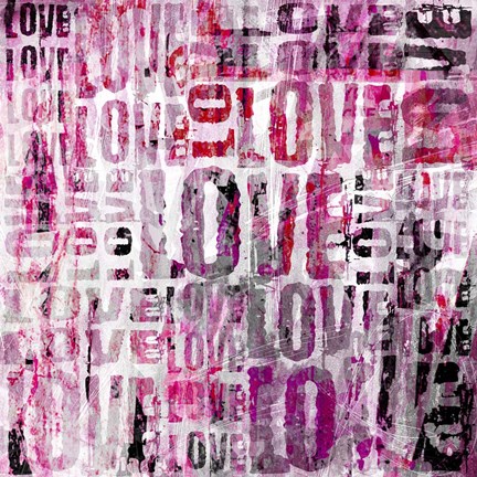 Framed Grunge Love Square Print