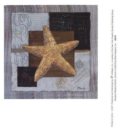 Framed Westport Beaded Starfish Print