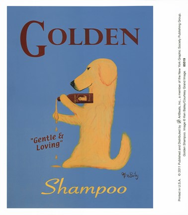 Framed Golden Shampoo Print