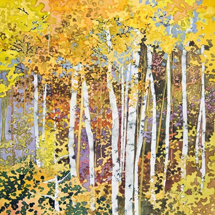 Framed Autumn Birches III Print