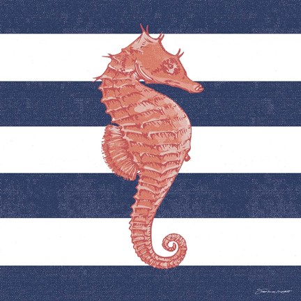 Framed Seahorse Stripe Print