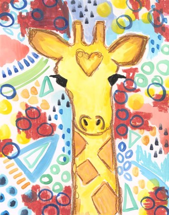 Framed Watercolor - Giraffe Print