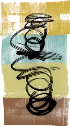 Framed Dancing Swirl I Print