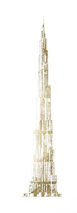 Framed Gold Foil Burj Khalifa Print