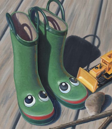 Framed Apple Frog Boots Print