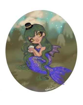 Framed Emerald Mermaid Print