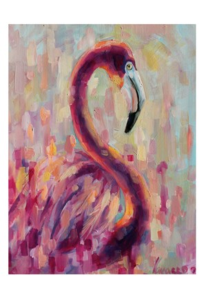 Framed Flamingo Bliss 1 Print