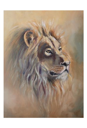 Framed Lion 1 Print