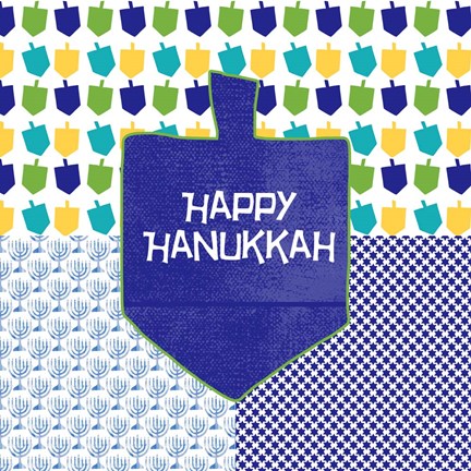 Framed Happy Hanukkah II Print