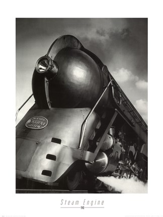 Framed Steam Engine 1940 Print