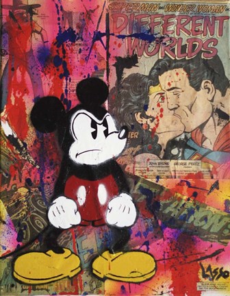 Framed Angry Mickey Print