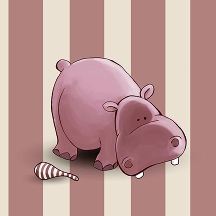 Framed Hippo Stripes Print