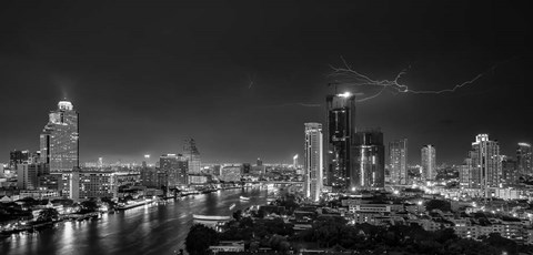 Framed Bangkok Lightning Print