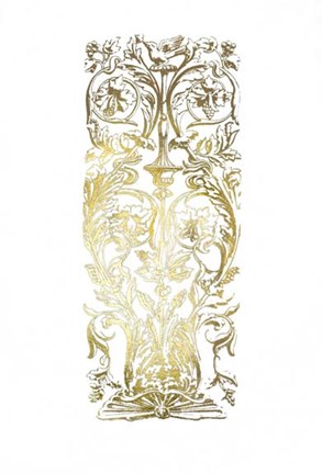 Framed Gold Foil Renaissance Panel I Print