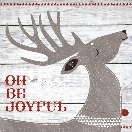 Framed Joyful Deer II Print