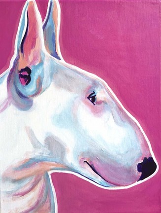 Framed Bull Terrier - Bubble Gum Print