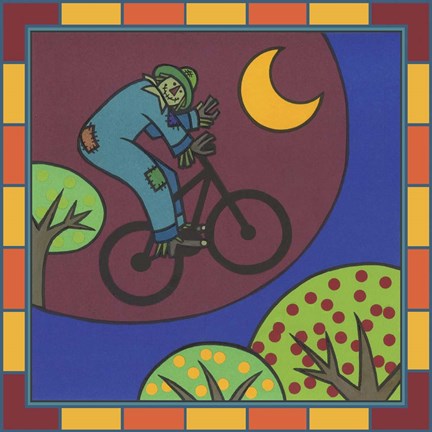 Framed Stitch The Scarecrow Bike 3 Print