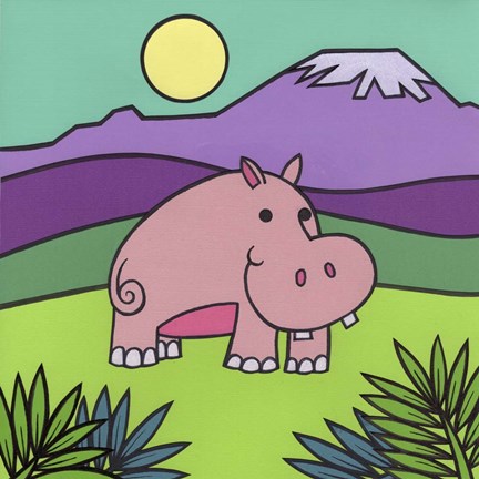 Framed Hippopotamus Print