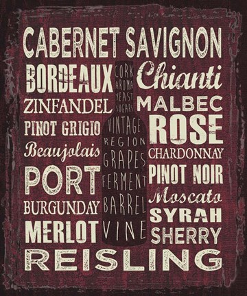 Framed Wine Sign III Print