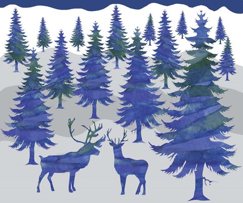 Framed Deer in the Woods Print