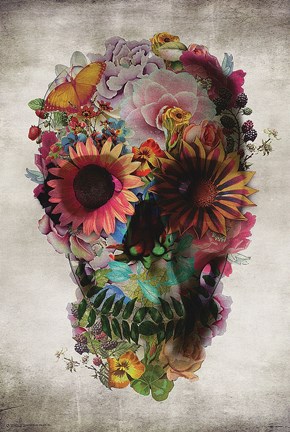 Framed Flower Skull Print