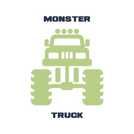 Framed Monster Truck Graphic Green Part II Print