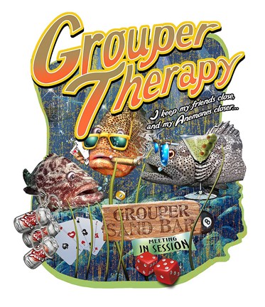 Framed Grouper Therapy Print