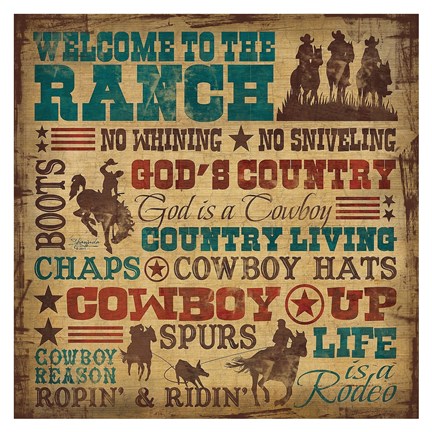 Framed Welcome to the Ranch Print