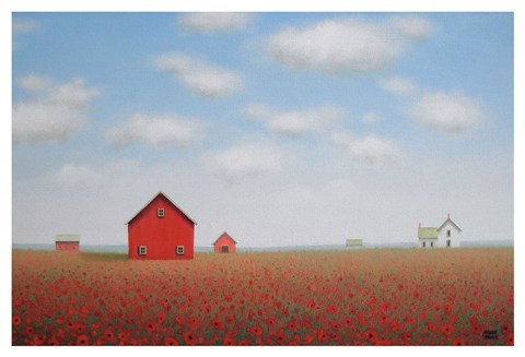 Framed Long Poppy Farm Print