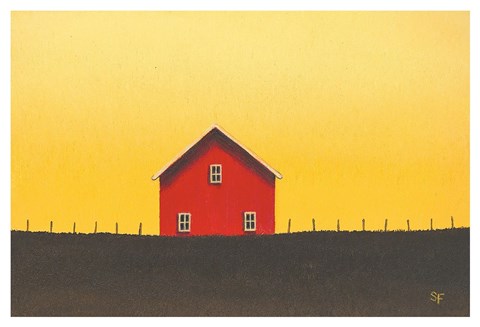 Framed My Little Red Barn Print