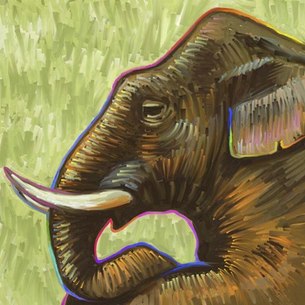 Framed Elephant Pop Profile Print