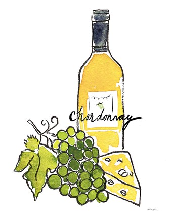 Framed Wine Time IV Chardonnay Print