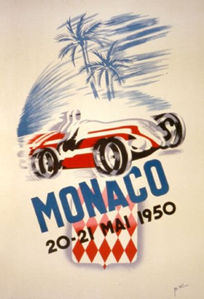Framed Monaco Grand Prix 1950 Print