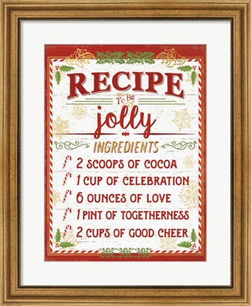 Framed Holiday Recipe III Script Print