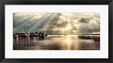 Framed Dock Sunrise Print