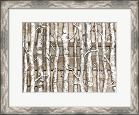 Framed Light Birch Forest Print