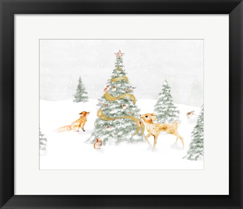 Framed Woodland Christmas I Print
