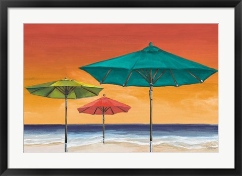 Framed Tropical Umbrellas II Print