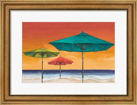 Framed Tropical Umbrellas II Print