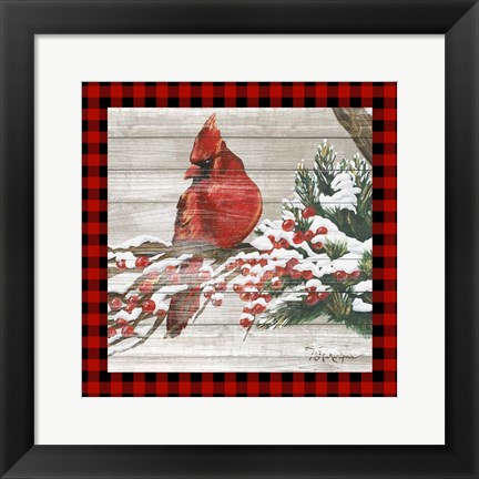 Framed Winter Red Bird III Print