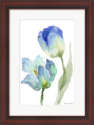 Framed Teal and Lavender Tulips III Print