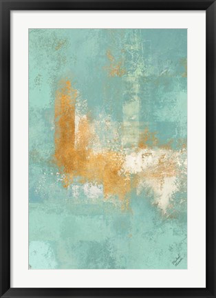 Framed Escape into Teal Abstraction II Print