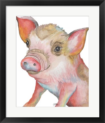 Framed Pig II Print