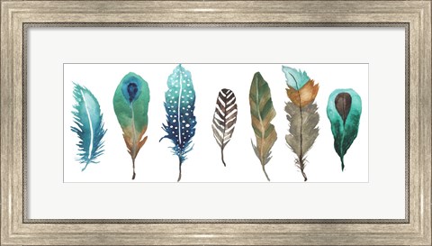 Framed Fetching Feathers I Print