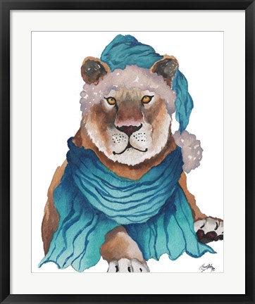 Framed Fierce Holiday Lion Print