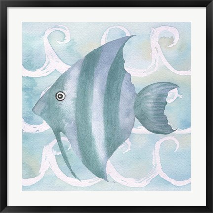 Framed Azure Sea Creatures IV Print