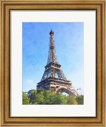 Framed Watercolor Streets of Paris II Print