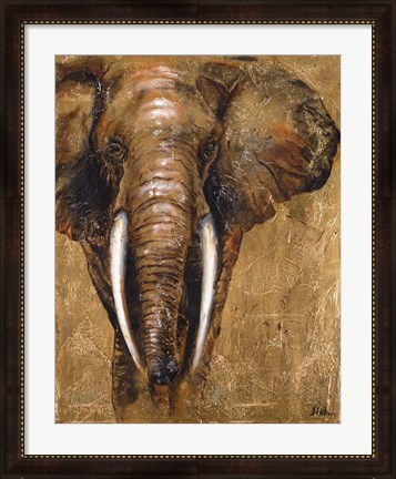 Framed Gold Elephant Print